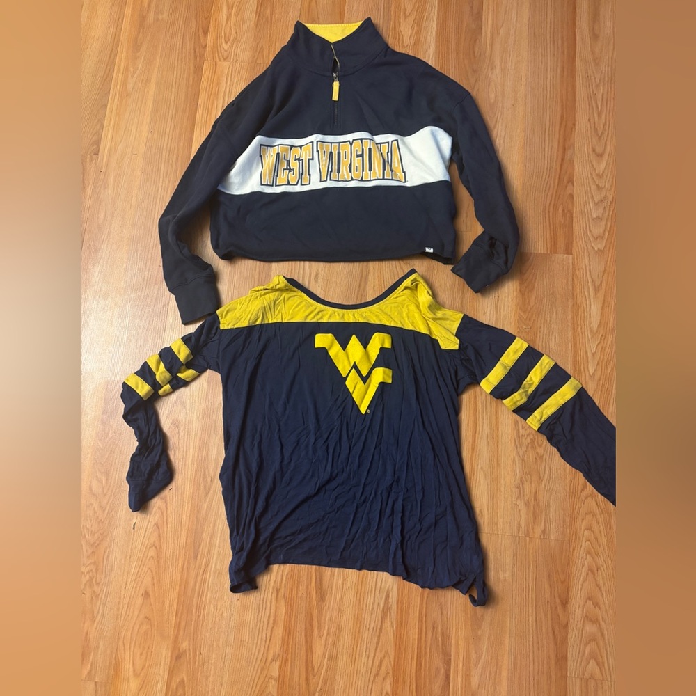 Two West Virginia, long sleeve shirts